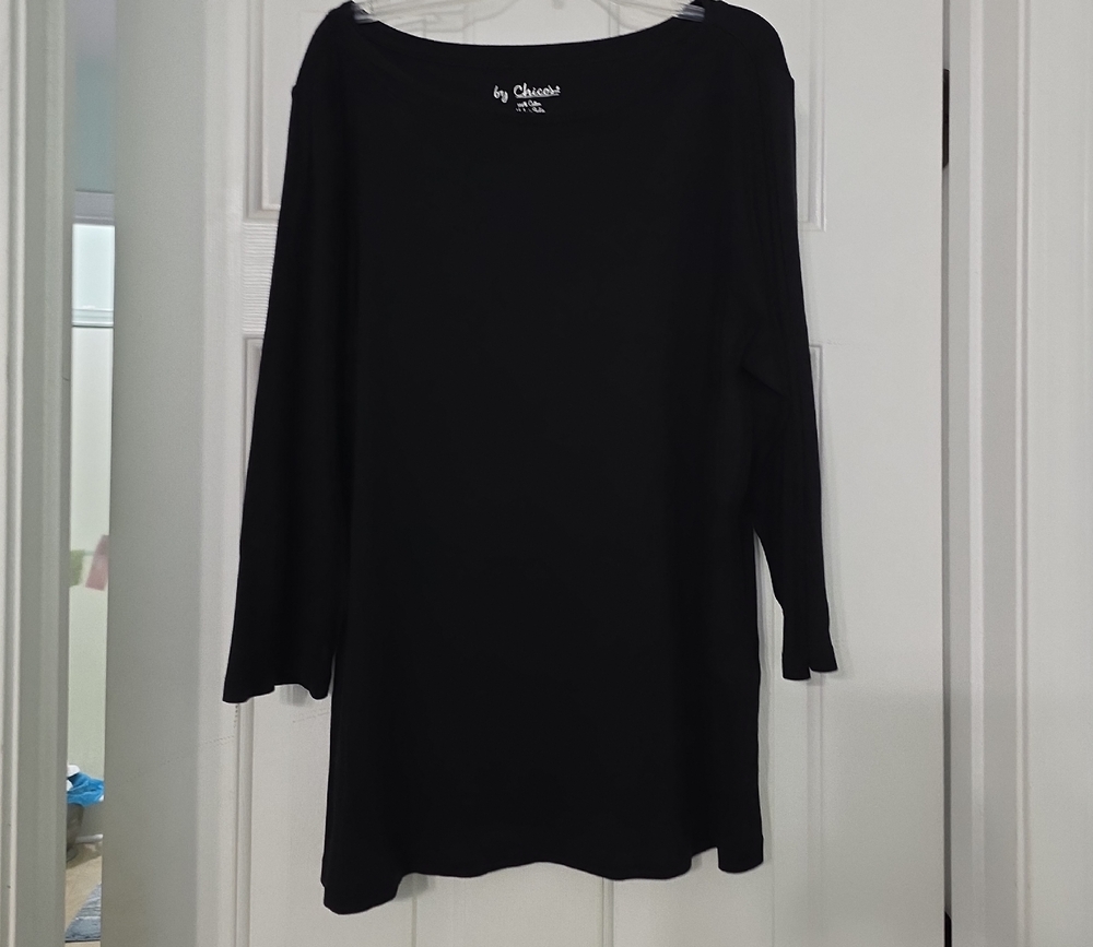 Chico's Classic Black Long Sleeve Blouse
